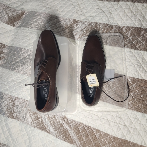 BORELLI Men's Brown Leather Dress Shoes - Picture 11 of 11